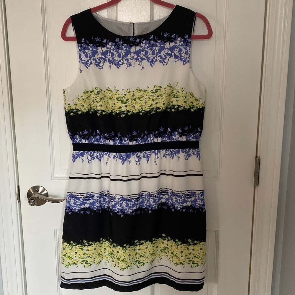 LOFT Floral Striped Dress